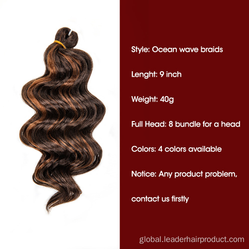 Crochet Hair Extensions 9Inch Ocean Wave Synthetic Water Weave Hair Extensions Factory